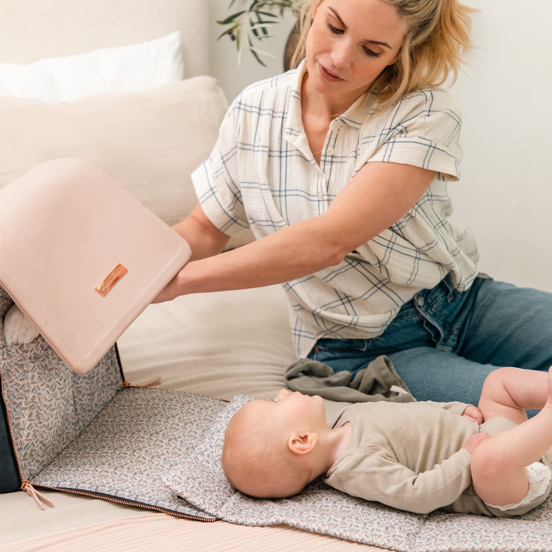 Petunia Pickle Bottom Boxy Backpack - Stylish & Spacious Diaper Bag for On-The-Go Moms | Waterproof Baby Carrier Backpack with Multiple Pockets | Perfect for Travel, Shopping & Daily Outings (Indigo Blush)