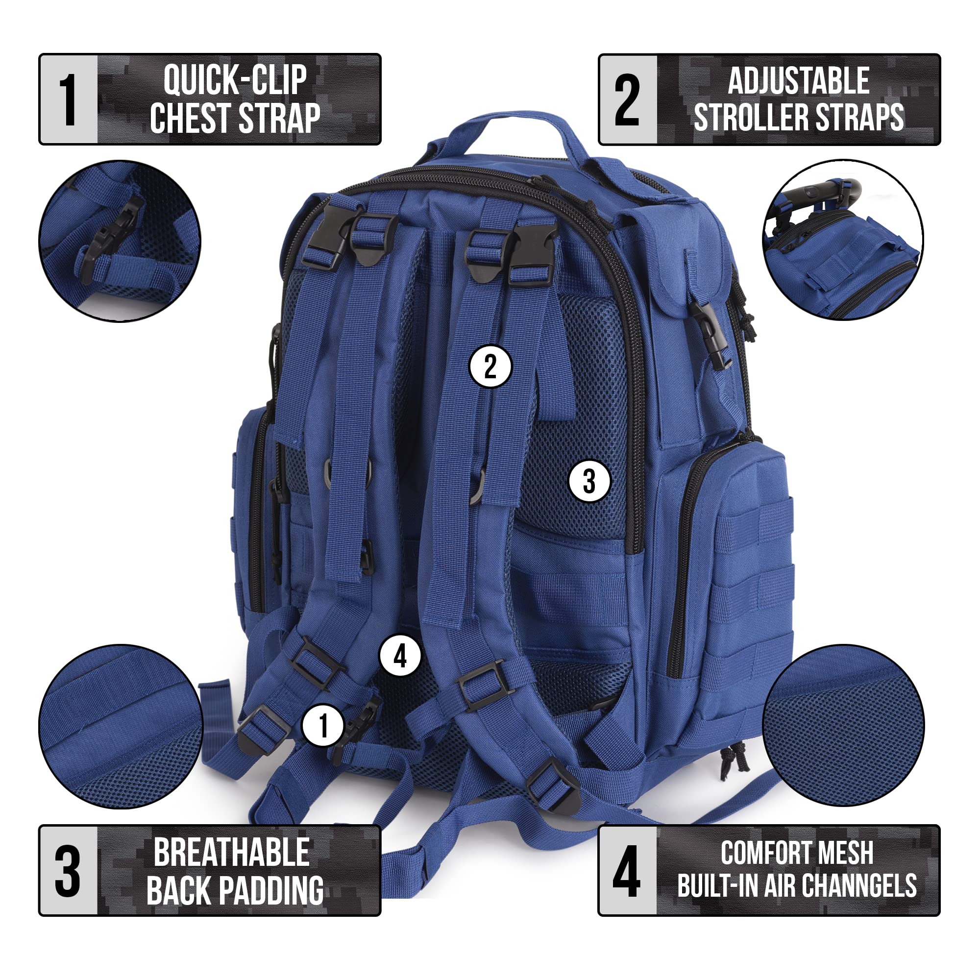 Premium Diaper Bag Backpack for Men - Waterproof Travel Baby Changing Station with Insulated Bottle Pockets | Perfect for Dads, Travel & On-The-Go Parenting (Sager Creek)