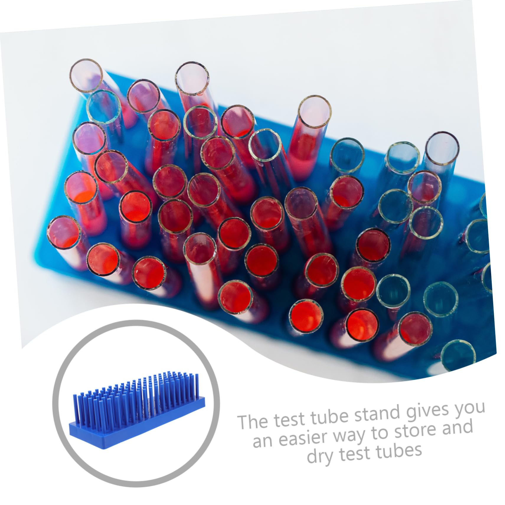 FOYTOKI Plastic Pegboard Test Tube Storage Rack - Lightweight Drying & Organizing Stand for Laboratory, Science Class, and DIY Projects