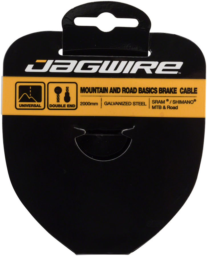 2 Pack Jagwire Brake Cable Set - 1.6x2000mm Galvanized Steel for SRAM & Shimano MTB/Road Bikes | Durable Braking Performance for Mountain & Commuter Cycling