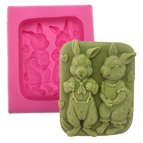 Premium Silicone Rabbit Soap Molds for DIY Handmade Soap Making - Cute Animal Craft Molds for Soap, Candle & Resin Art - Perfect for Easter Gifts, Home Decor & Bathroom Essentials by YSCEN