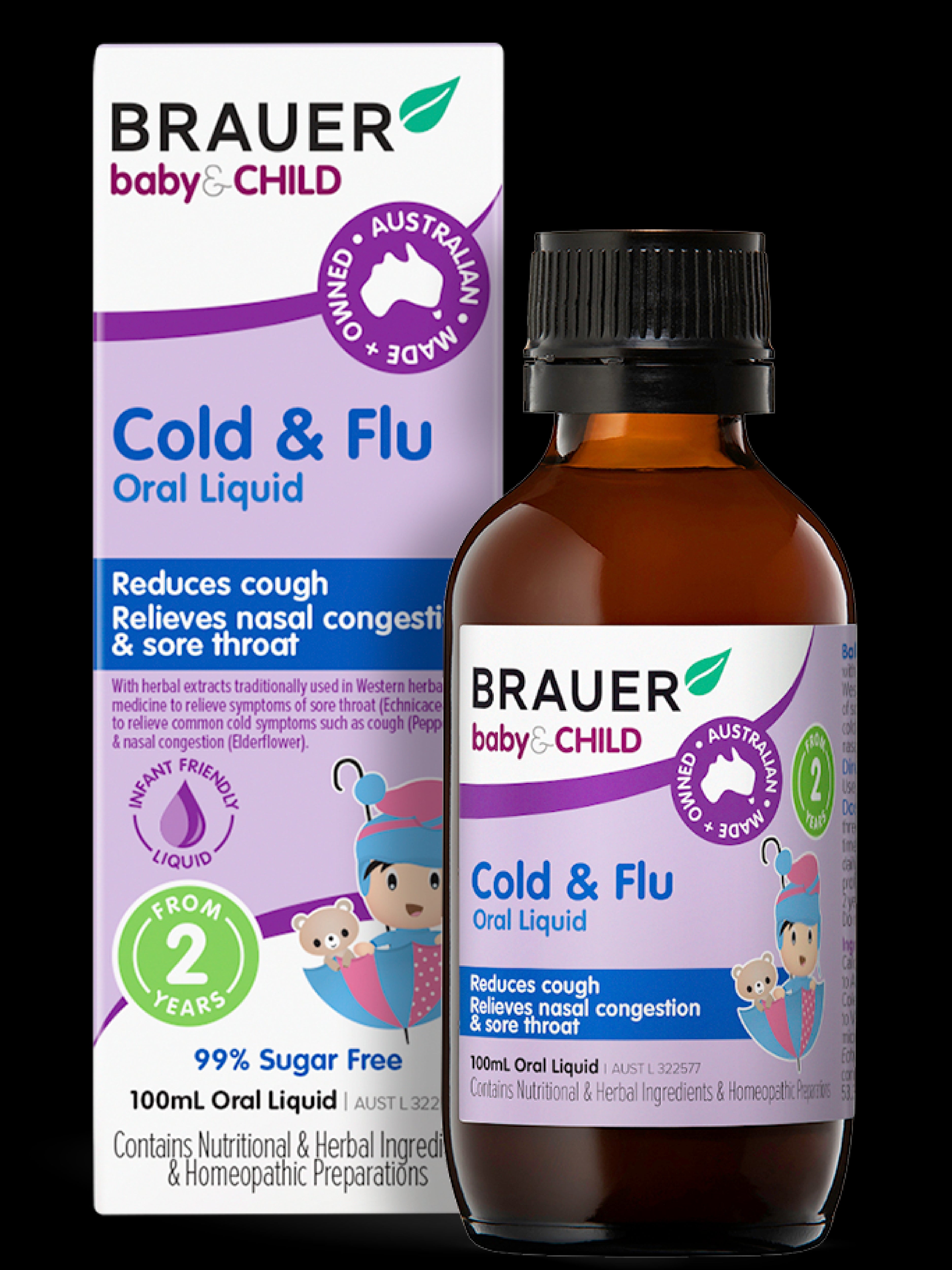 Brauer Baby & Child Cold & Flu Relief - Natural Immune Support for Kids | Safe & Effective Remedy for Colds, Cough & Fever - Perfect for Daycare, School & Travel