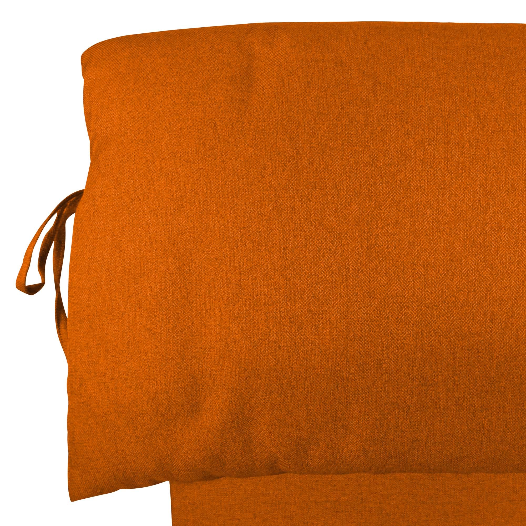 Baldiflex Single Bed with Storage - Licia Soft Synthetic Leather Upholstery, Slatted Base for Single Mattresses, 140 x 200 cm, Padded Headboard in Orange - Perfect for Small Bedrooms, Guest Rooms & Studio Apartments