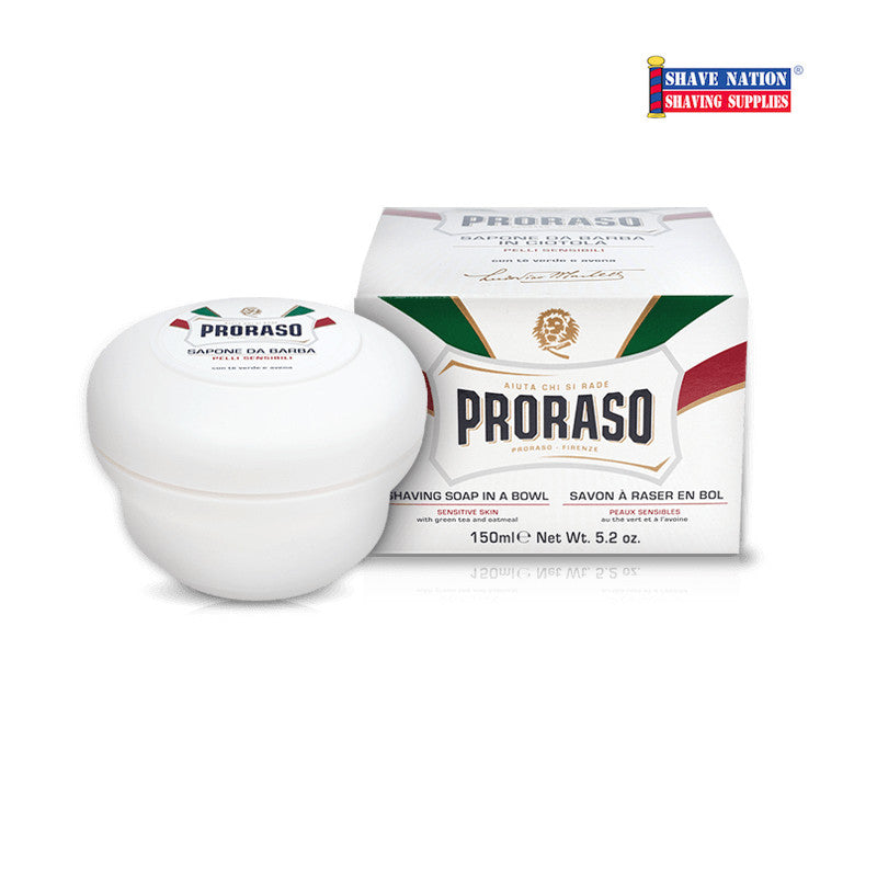 Proraso Sensitive Skin Shaving Soap in Jar - 3.5oz | Natural & Gentle Formula for Men | Perfect for Sensitive Skin & Irritation-Free Shaving | Ideal for Daily Use & Travel