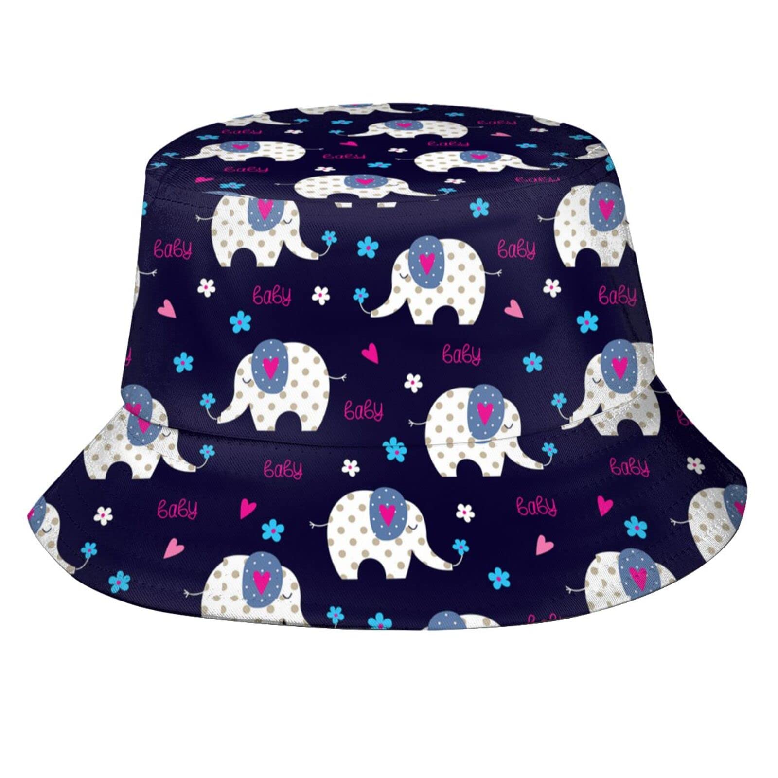 Stylish Elephant Print Bucket Hat - UV Protection Sun Hat for Women & Men | Packable Outdoor Fisherman Cap for Beach, Hiking & Summer Fashion