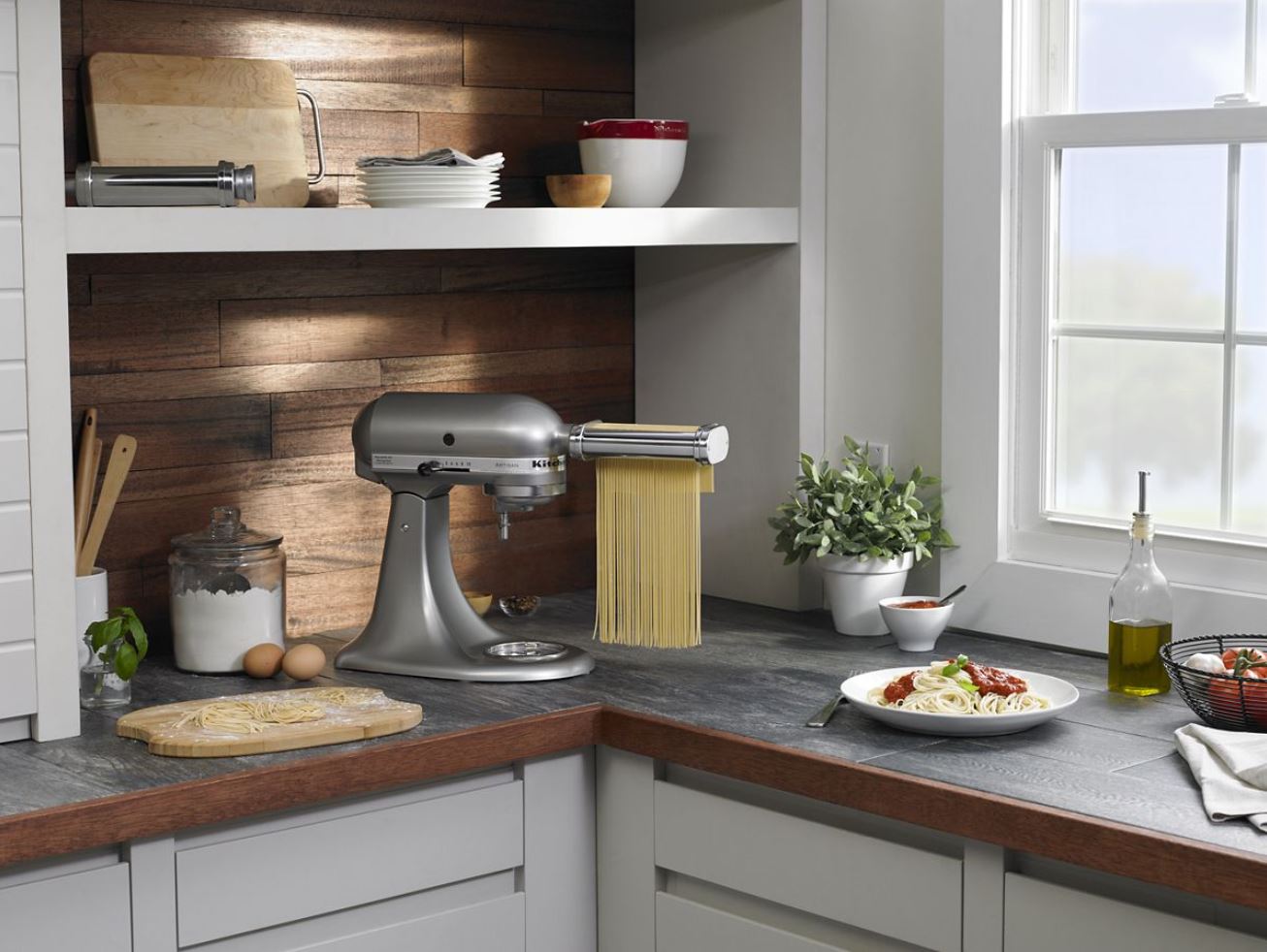 KitchenAid 5-Piece Deluxe Pasta Maker Attachment Set for Stand Mixers - Make Homemade Spaghetti, Fettuccine, Lasagna & More | Perfect for Italian Cooking & Pasta Lovers