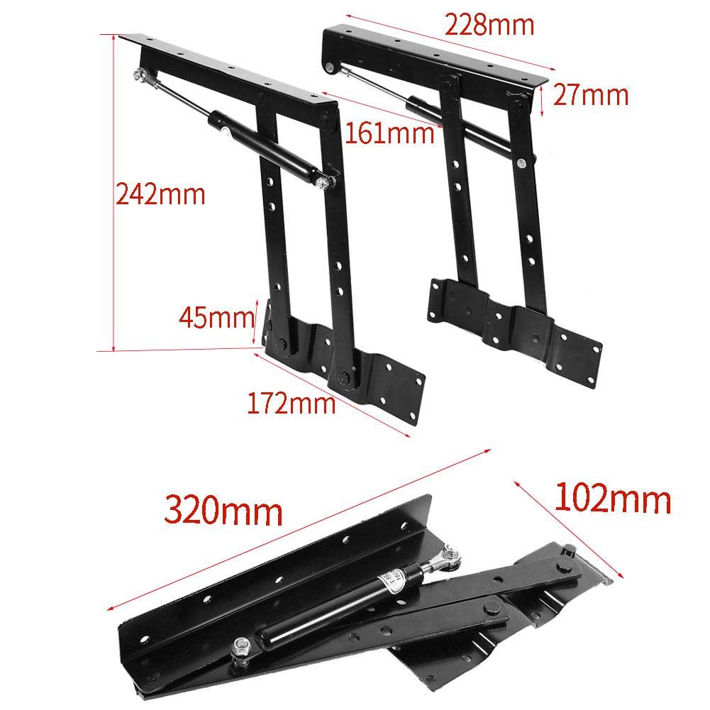 2X Heavy Duty Hydraulic Hinge Coffee Table Lift Mechanism - Top Lifting Frame Hardware for Furniture - Perfect for DIY Projects, Home Office, and Living Room Decor