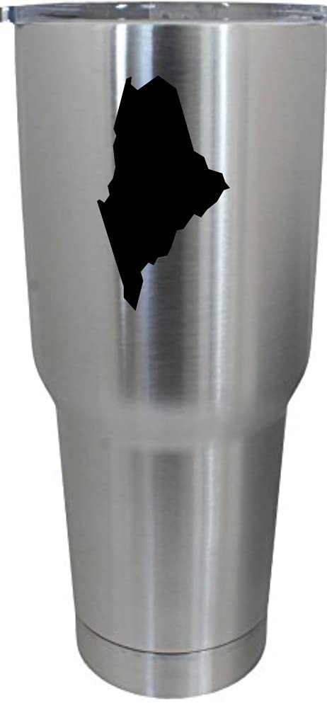 Maine States Etched 30oz Stainless Steel Tumbler with Lid and Straw - Insulated Travel Mug for Coffee, Tea & Cold Drinks - Perfect for Camping, Office & Outdoor Adventures