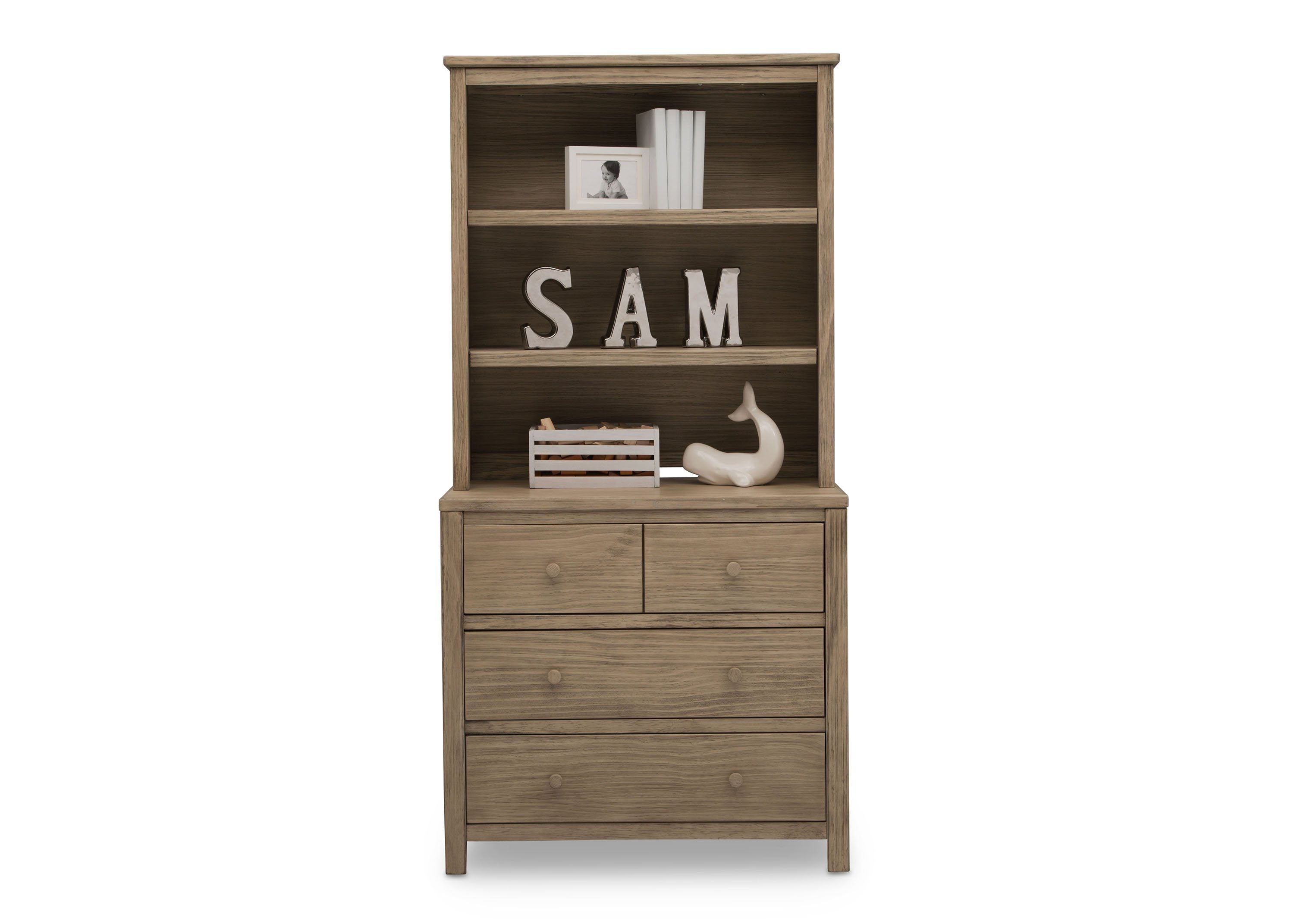 Cambridge Bookcase Hutch with Storage Shelves - Stylish Wooden Bookshelf for Living Room, Office & Study Room Organization