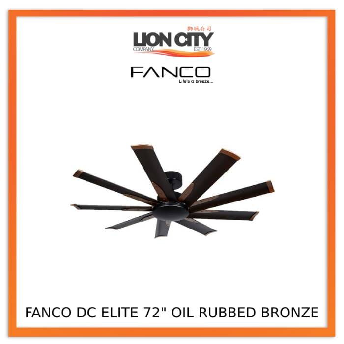 Fanco DC Elite 72 Inch Ceiling Fan with Remote Control - Energy Efficient Quiet Operation for Living Room, Bedroom, and Outdoor Spaces