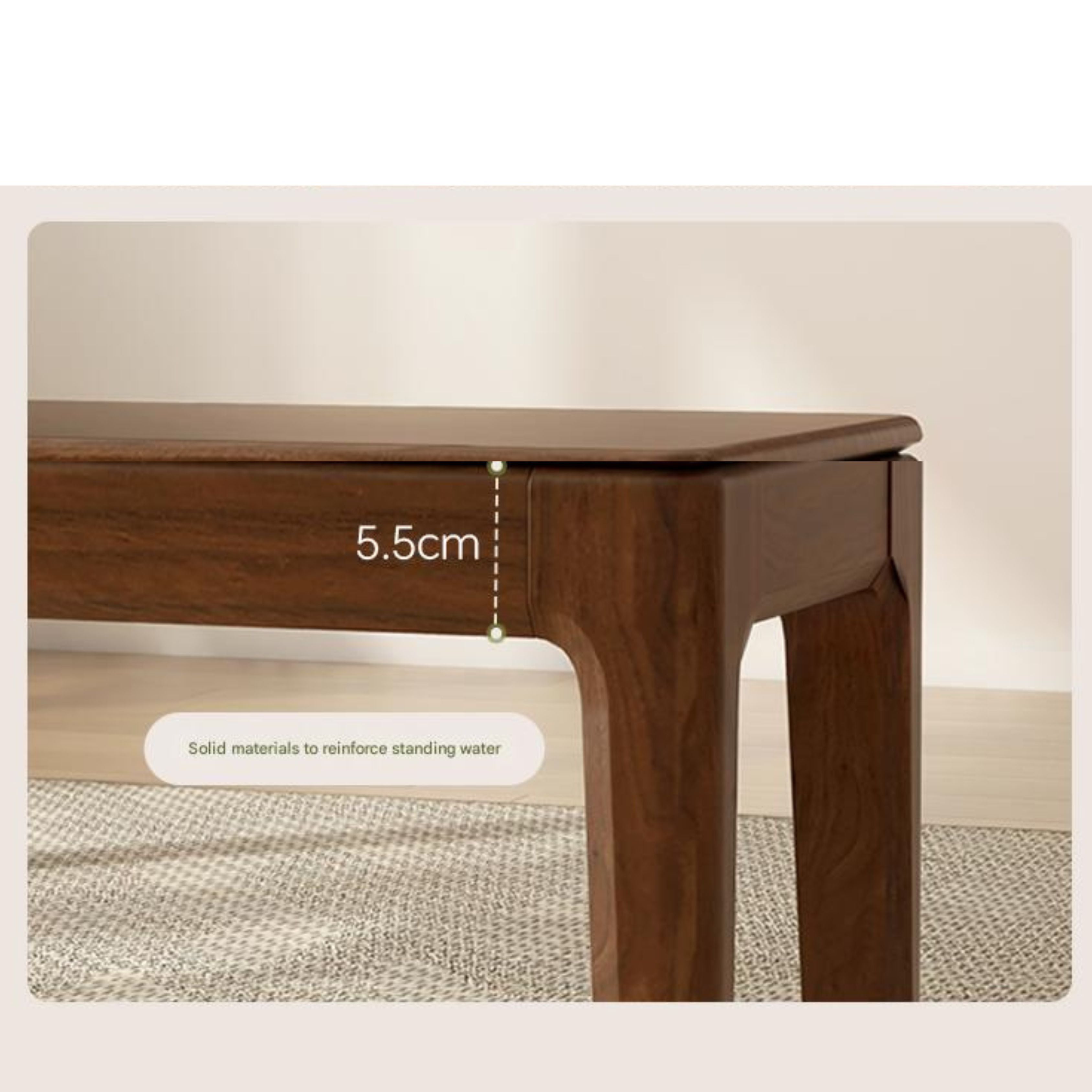 Black Walnut Solid Wood Nordic Long Bench - Modern Entryway & Dining Room Seating - Perfect for Hallway, Bedroom, and Living Room Decor