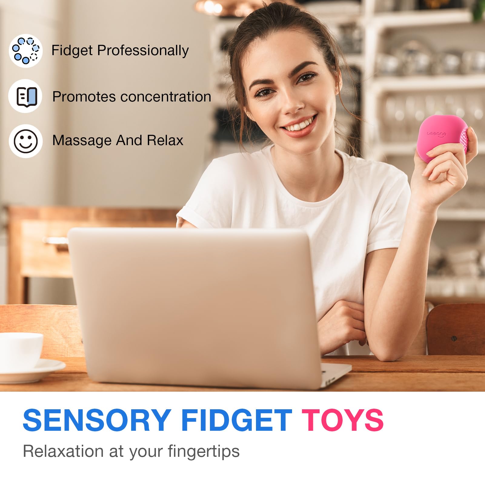 2 Pack Textured Sensory Fidget Toys for Adults & Kids - Stress Relief for Office Anxiety, Autism & ADHD - Quiet Classroom Fidgets for Focus & Calming - Perfect for Work, School & Therapy Sessions