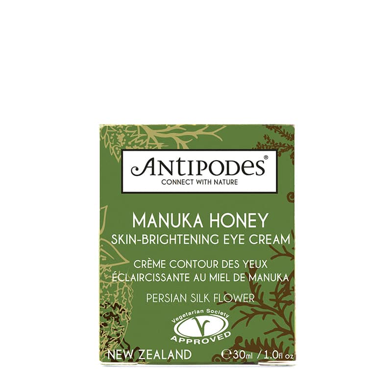 Antipodes Manuka Honey Eye Cream for Brightening & Dark Circles - Organic Skincare for Puffy Eyes & Fine Lines - Perfect for Night & Day Use