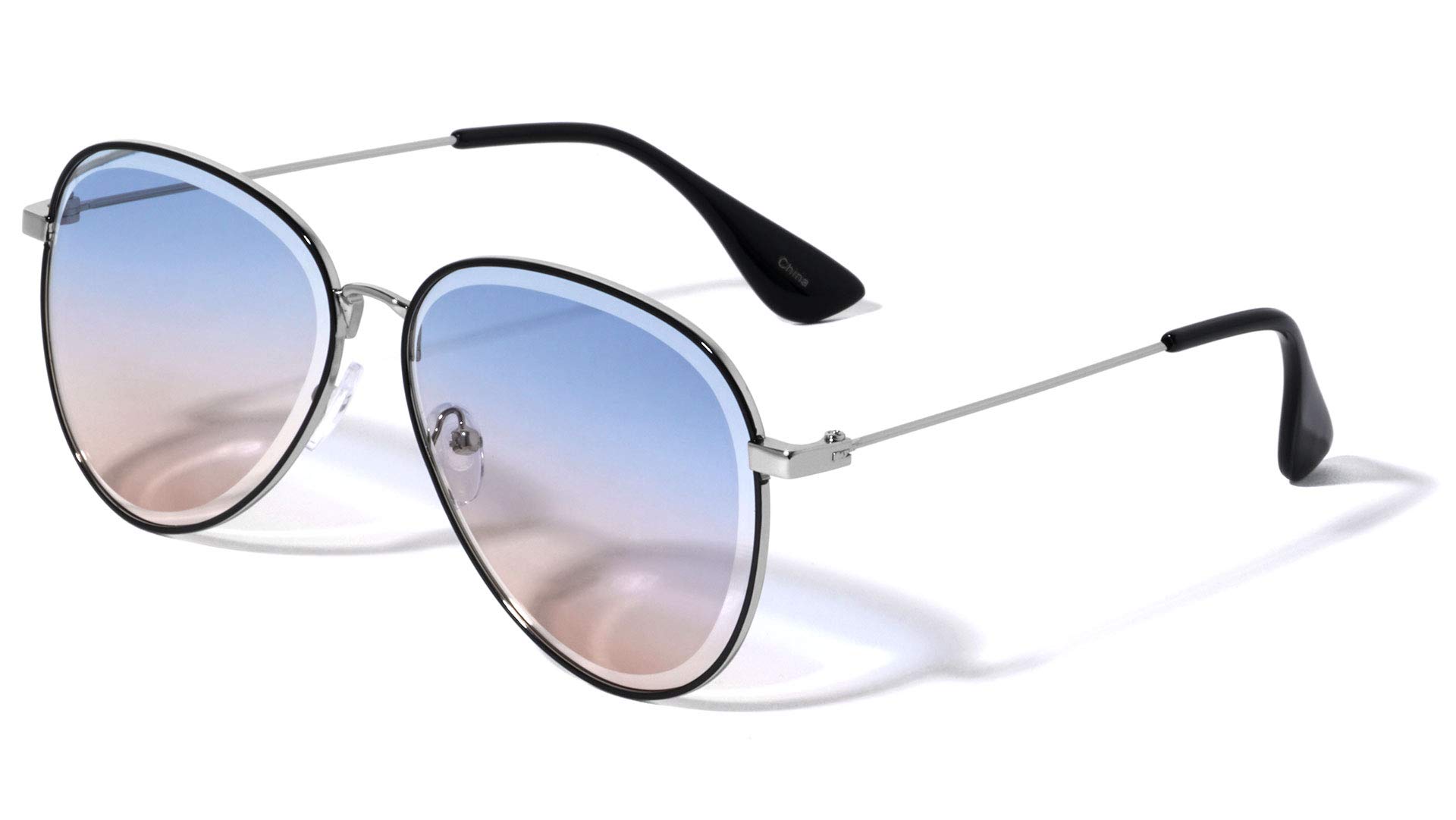 Burbank Diamond Edge Cut Lens Aviator Sunglasses for Men & Women - Polarized UV Protection - Classic Retro Pilot Style for Driving, Travel & Outdoor Activities