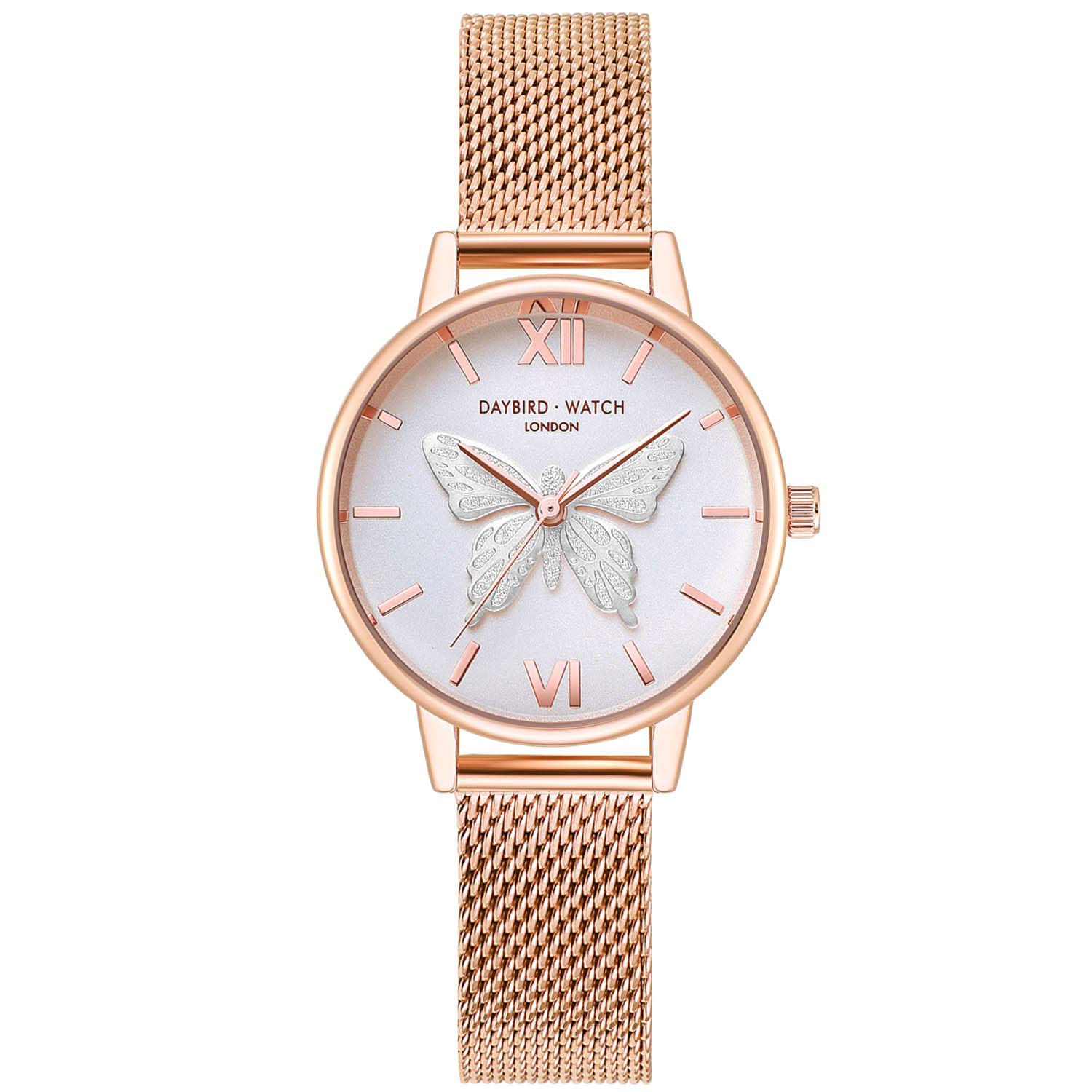 RORIOS Women's Stainless Steel Mesh Strap Watch with Butterfly Dial - Elegant Analog Quartz Wristwatch for Ladies | Perfect for Office, Party & Everyday Wear