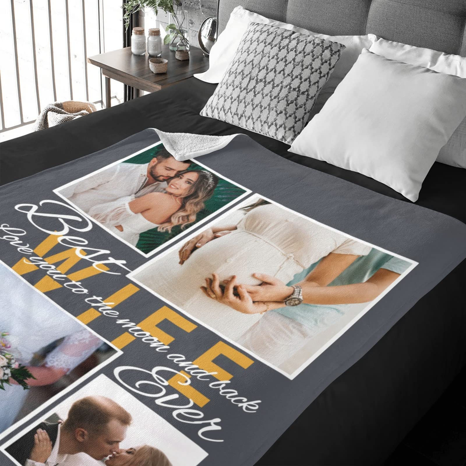 **Personalized Photo Blanket - Custom Blanket with Pictures for Mom, Dad, Kids, Couples & Friends - 30x40 Inch Sherpa Fleece - Perfect for Birthdays, Anniversaries & Gifts**