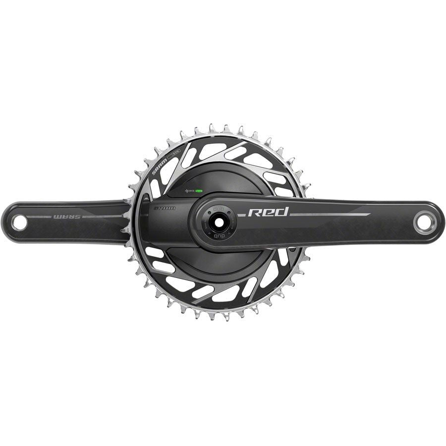 SRAM RED 1x XPLR AXS Power Meter Wide Crankset - 170mm, 13-Speed, 42T Threaded Mount, 8-Bolt PM Spider, DUB Spindle, Natural Carbon (E1) | High-Performance Road & Gravel Bike Crankset for Competitive Cycling & Endurance Rides