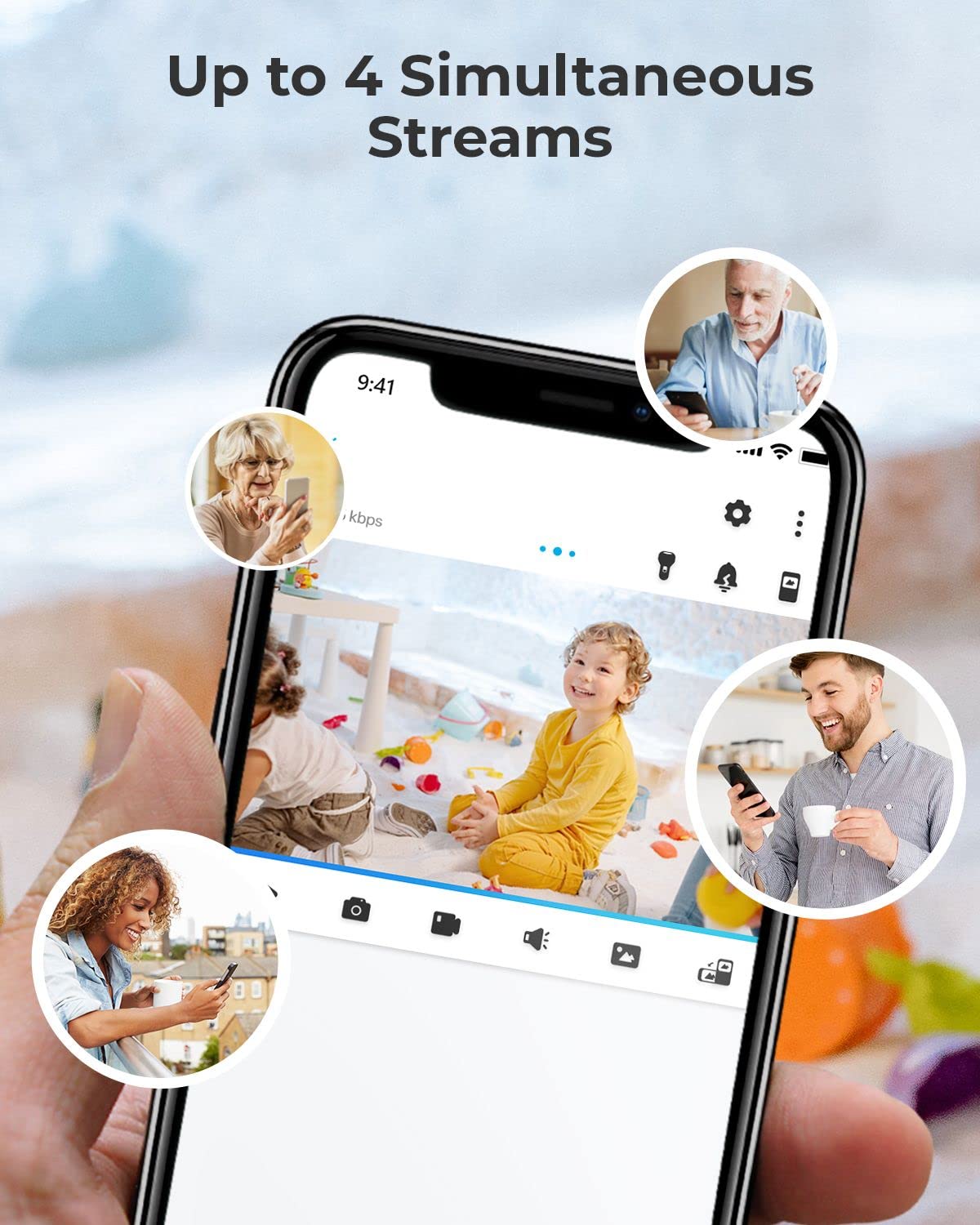 REOLINK E1 2K Indoor Security Camera (Black) - 2.4G WiFi Wireless Pet/Baby Monitor with 360° View, Person/Pet Detection, 2-Way Audio, Night Vision & Local Storage - Ideal for Home Security, Baby Monitoring & Pet Watching