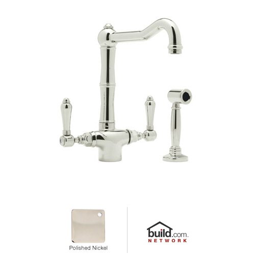 ROHL A1679LPPN-2 Polished Nickel Kitchen Faucet - High-Quality Pull-Down Sprayer for Modern Home & Restaurant Use