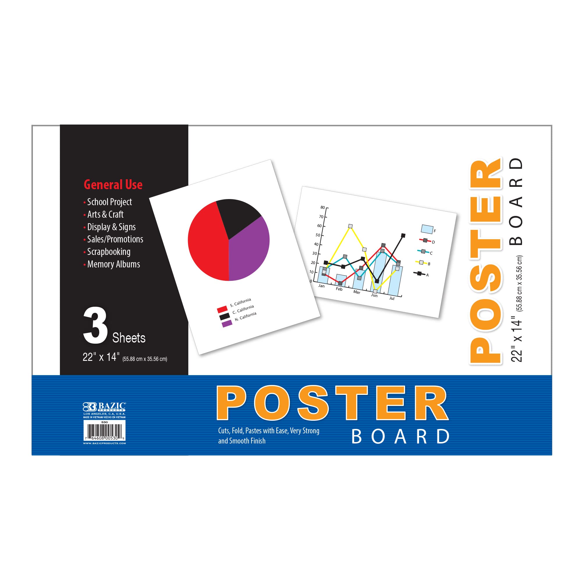 BAZIC White Poster Board 22