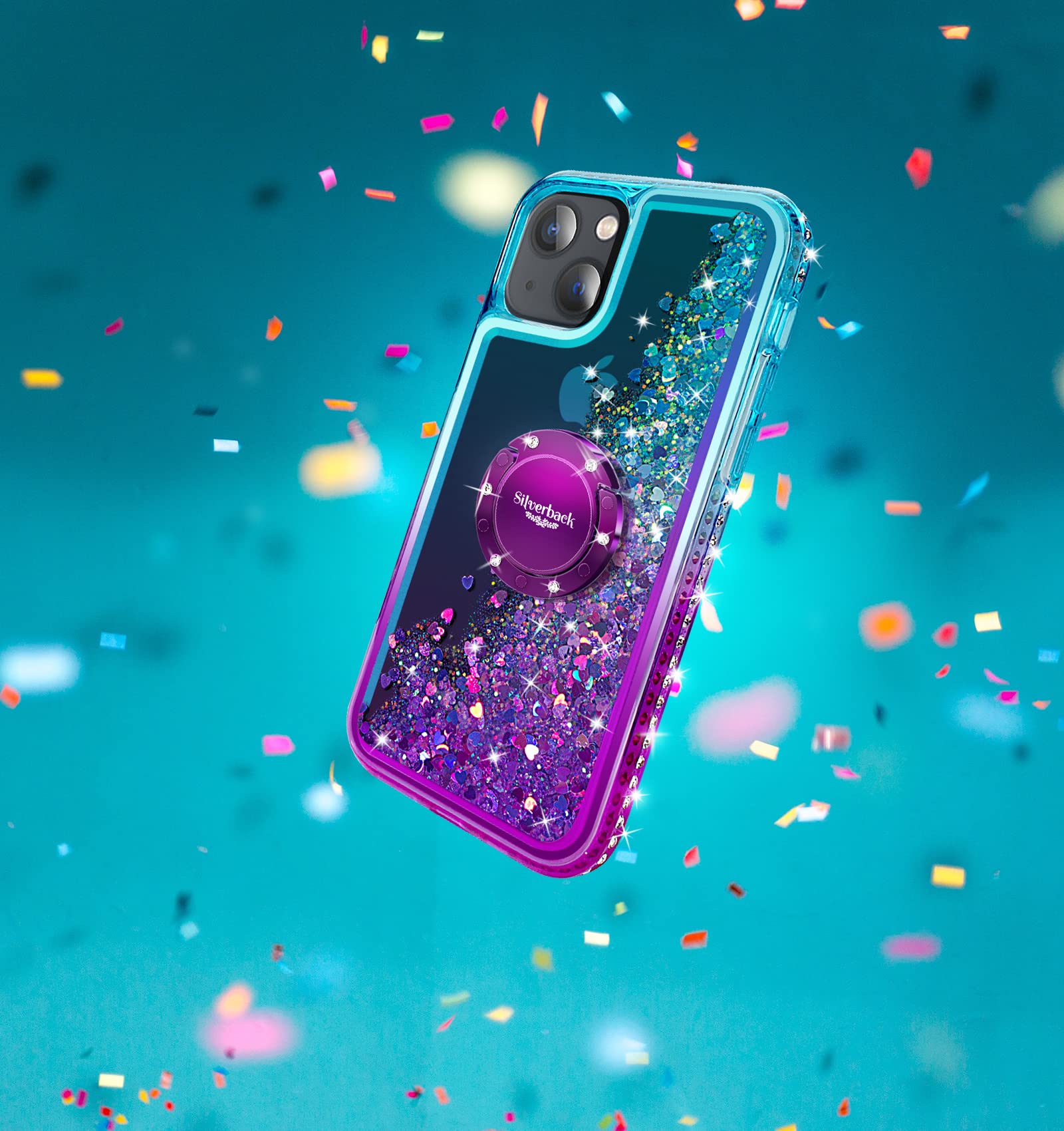 **Silverback Liquid Holographic Glitter Case for iPhone 14 (6.1
