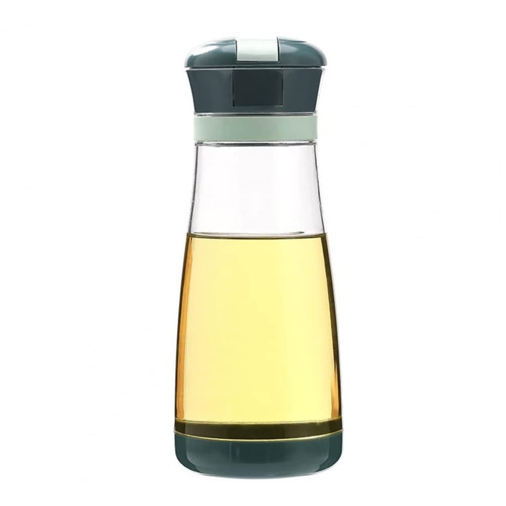 700ml Glass Cruet Oil Dispenser Bottle - Automatic Open Kitchen Oil Sprayer for Olive, Vinegar & Spices - Drizzle-Free Pouring Design - Perfect for Salad Dressing, Cooking & Baking (Green, 700ml)
