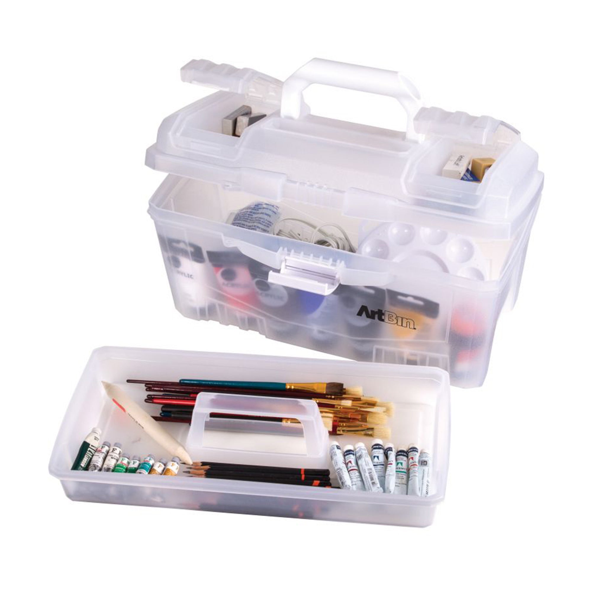 ArtBin Twin Top Art Box - 17 Inch Portable Storage Case for Art Supplies, Crafts & Stationery - Perfect for Artists, Students & DIY Projects