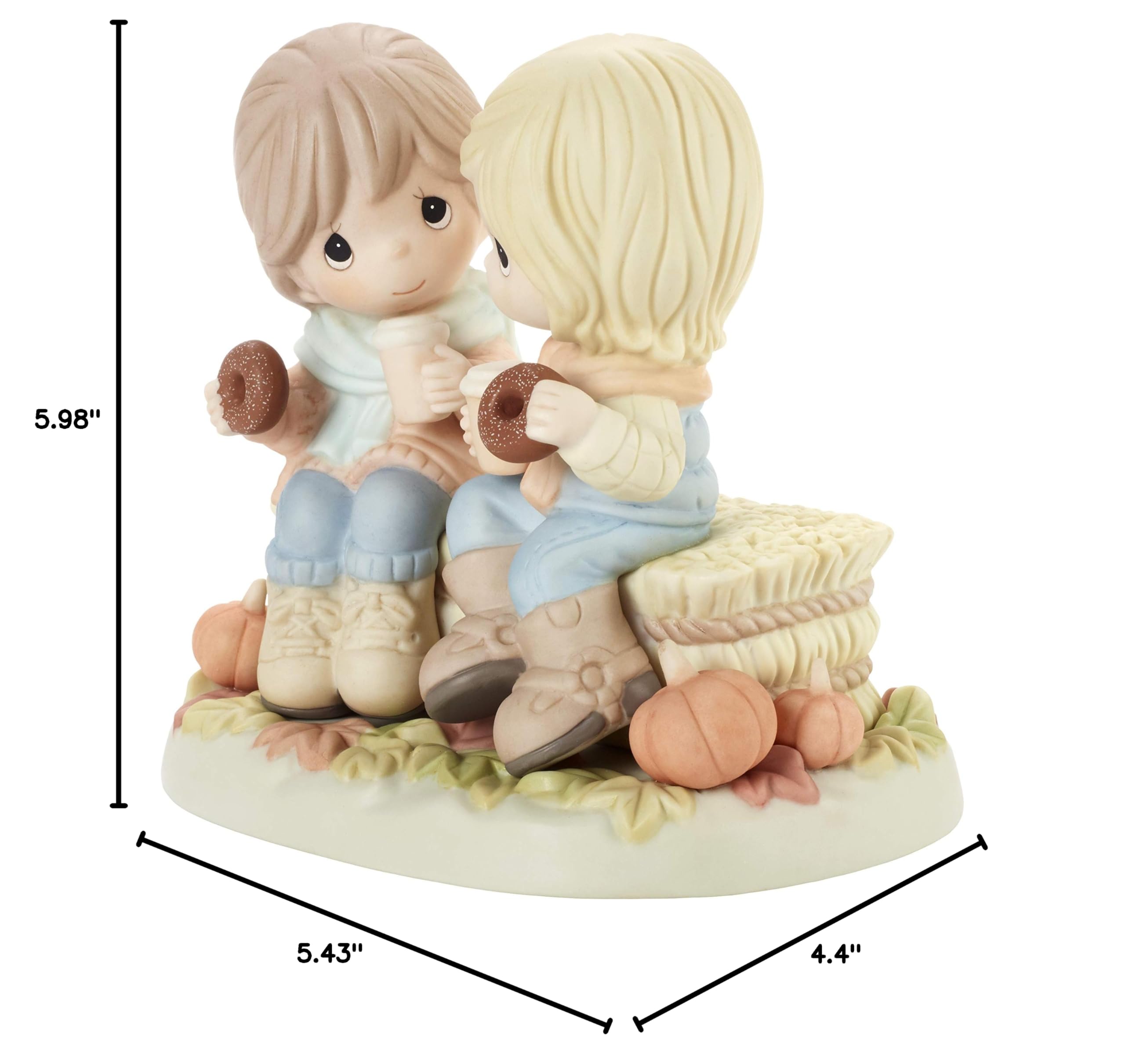 Precious Moments 201035 Pumpkin Spice with You is Nice Bisque Porcelain Figurine - Collectible Fall Decor for Thanksgiving, Autumn Home Display & Gift Giving