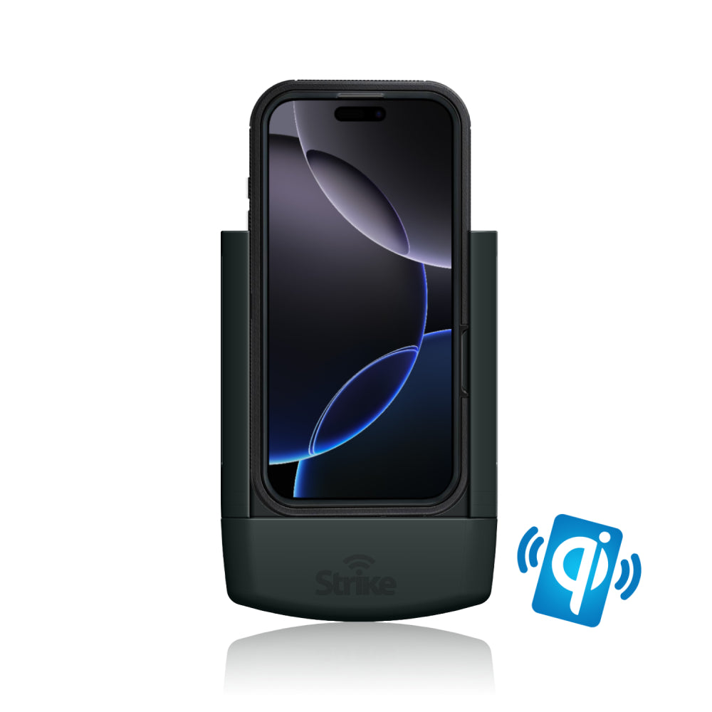 iPhone 16 Pro Max Wireless Charging Car Mount Holder - Compatible with Strike Rugged Case, Fast Charging Phone Stand for Driving, Commuting & Road Trips
