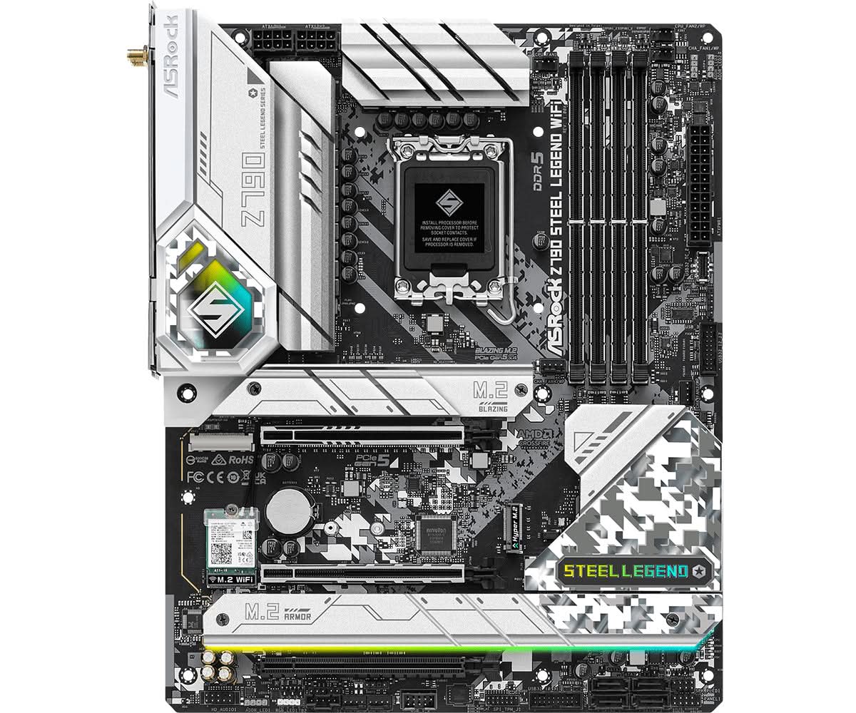 ASRock Z790 Steel Legend WiFi 6E ATX Motherboard - Intel LGA 1700 Socket, DDR5 RAM Support, PCIe 5.0 | Perfect for Gaming PC Builds, Content Creation & High-Performance Workstations