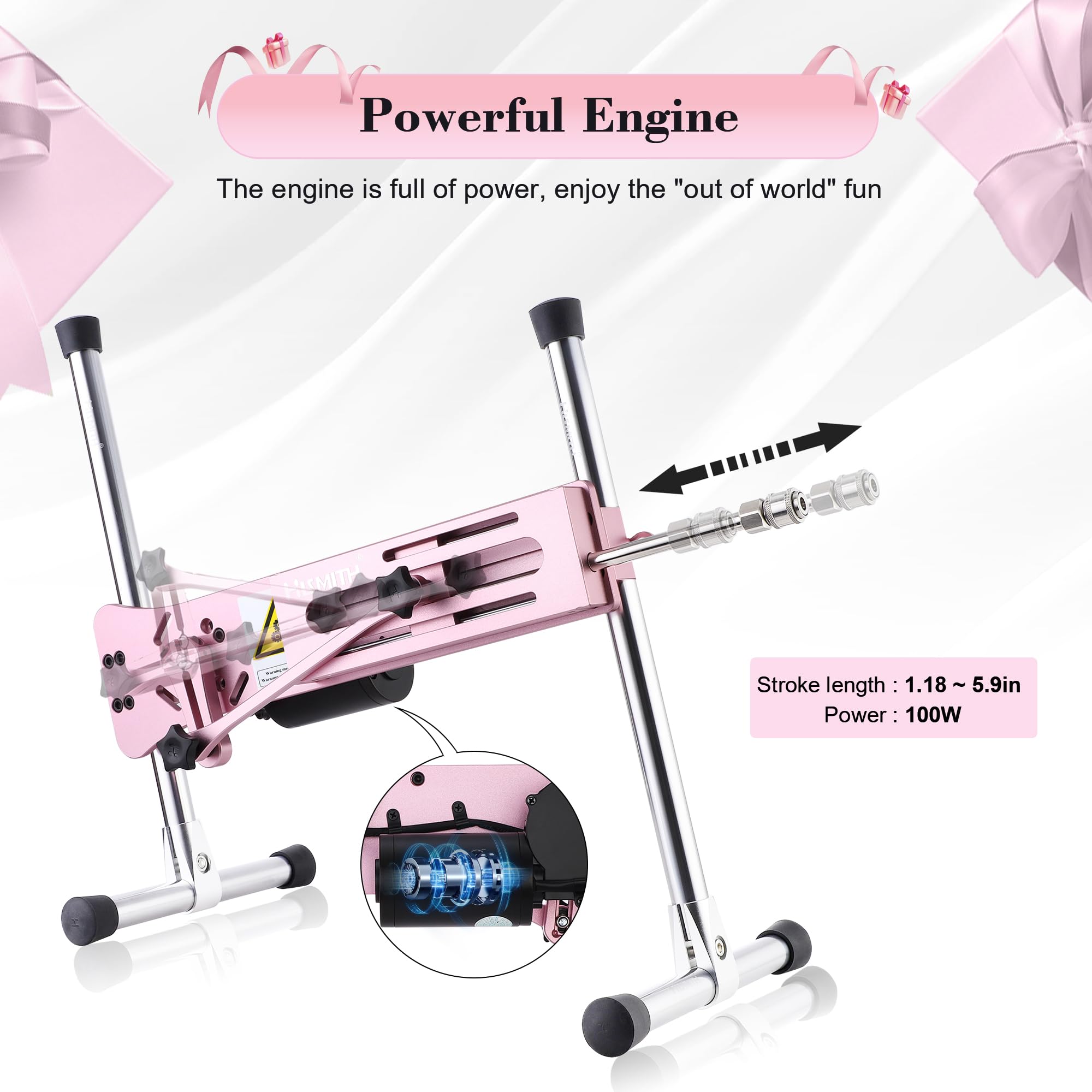 Premium Hismith 100W APP Controlled Sex Machine with KlicLok System - Powerful Thrusting Adult Toy for Couples, Anal Use, Anniversaries & Romantic Nights - Discreet Gift Packaging Included