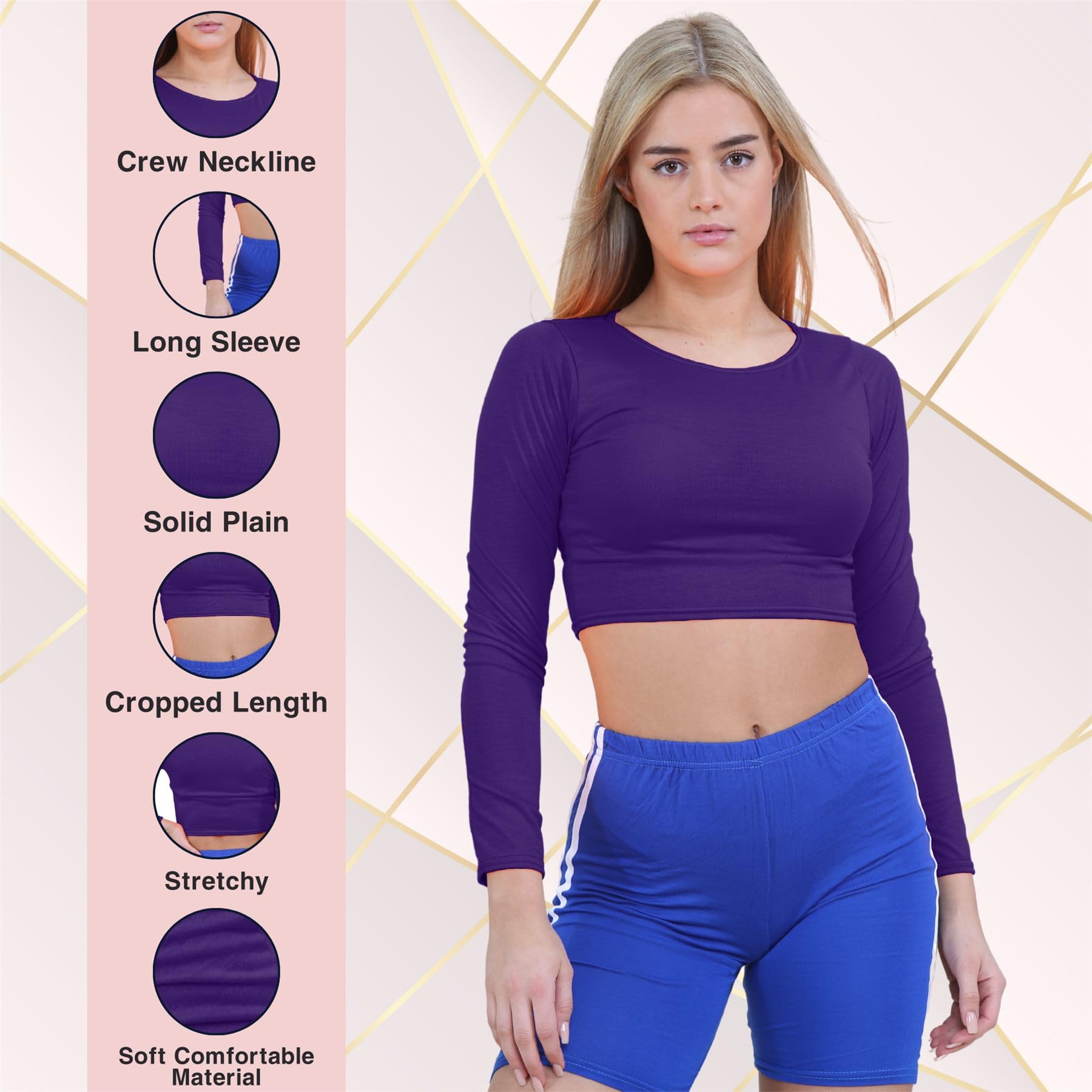 Janisramone® Women's Summer Tops - Trendy Crew Neck Long Sleeve Blouse for Casual & Dressy Occasions | Perfect for Office, Date Night & Outdoor Activities
