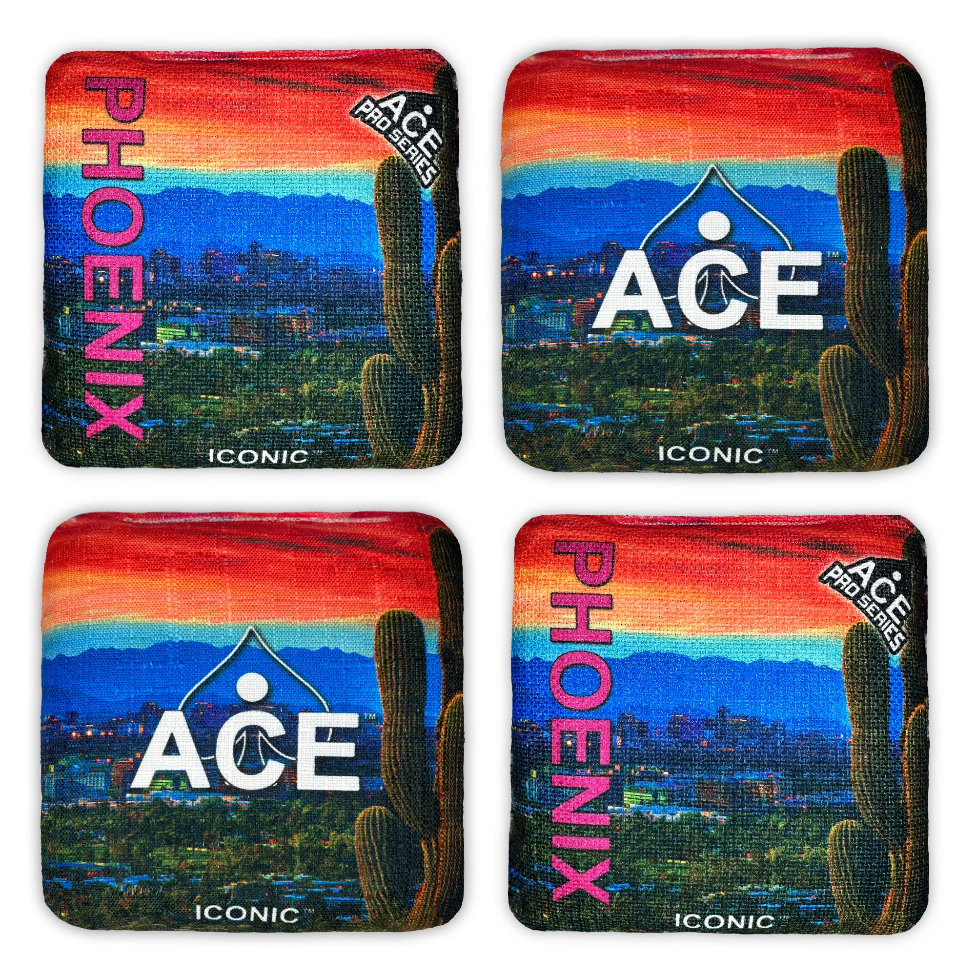 ACE Pro Cornhole Bags Set of 4 - Dual Sided All-Weather Slick Stick Bags with PRO Kit | Includes Optional Break-In Service & Carrying Case | Perfect for Backyard Parties, Tailgating & Outdoor Games