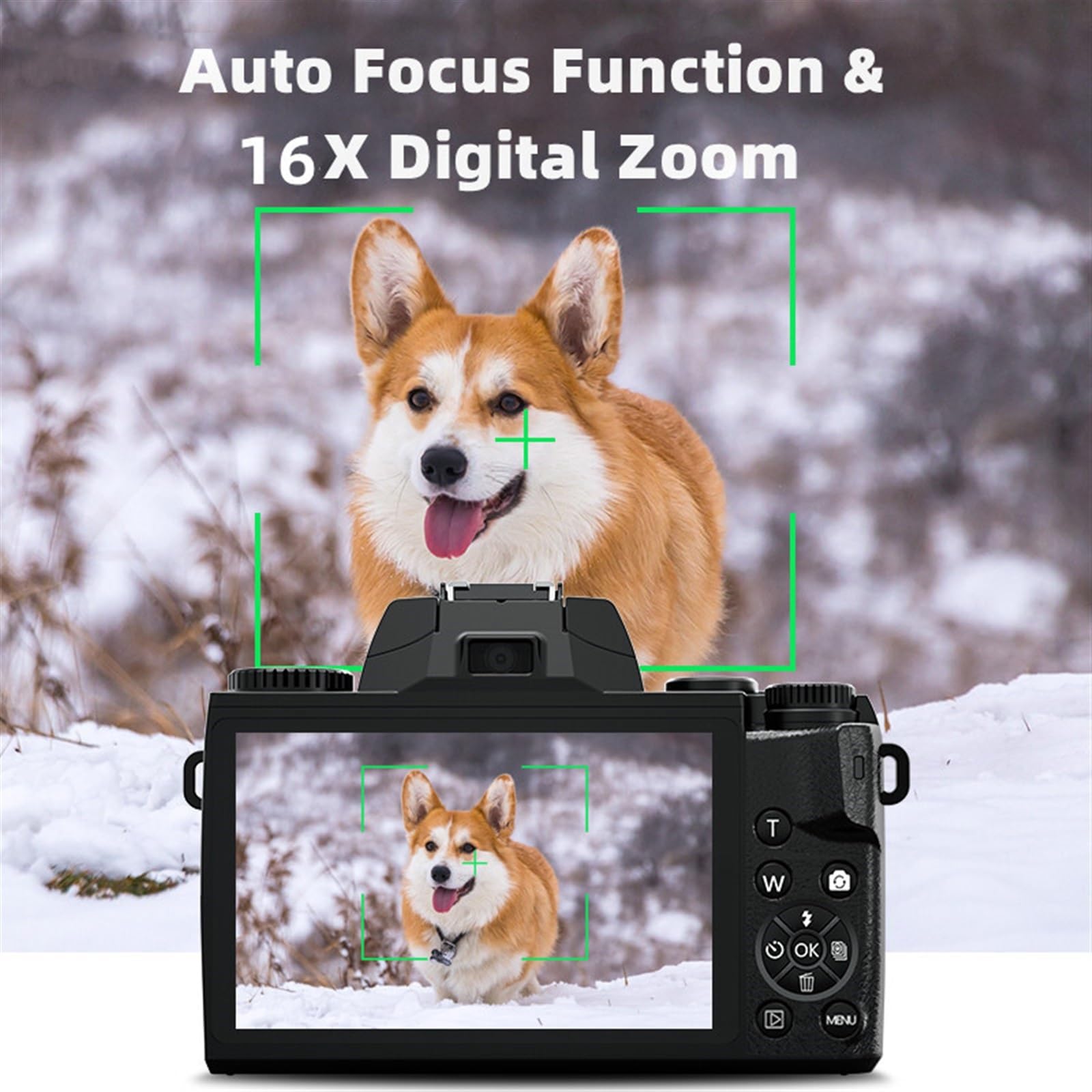 MZZYG 64MP Digital SLR Camera with Auto Focus, 4K Vlogging Camcorder & Webcam - 4