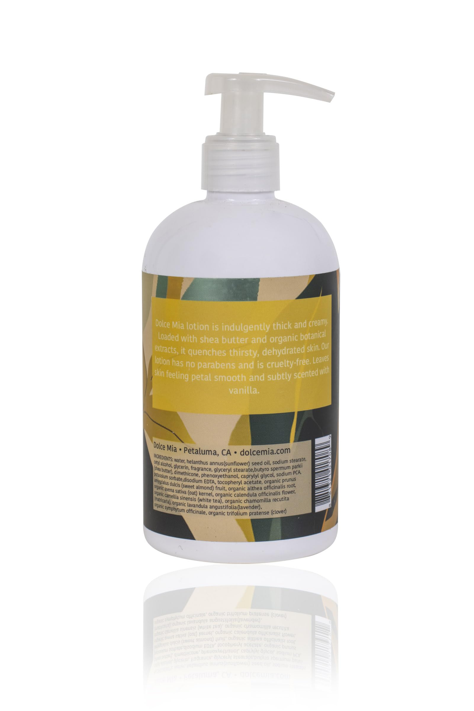 Dolce Mia Organic Shea Butter Lotion with Vanilla | Hypoallergenic, Vegan & Cruelty-Free Moisturizer | 12 oz | Perfect for Dry Skin Care & Daily Body Hydration