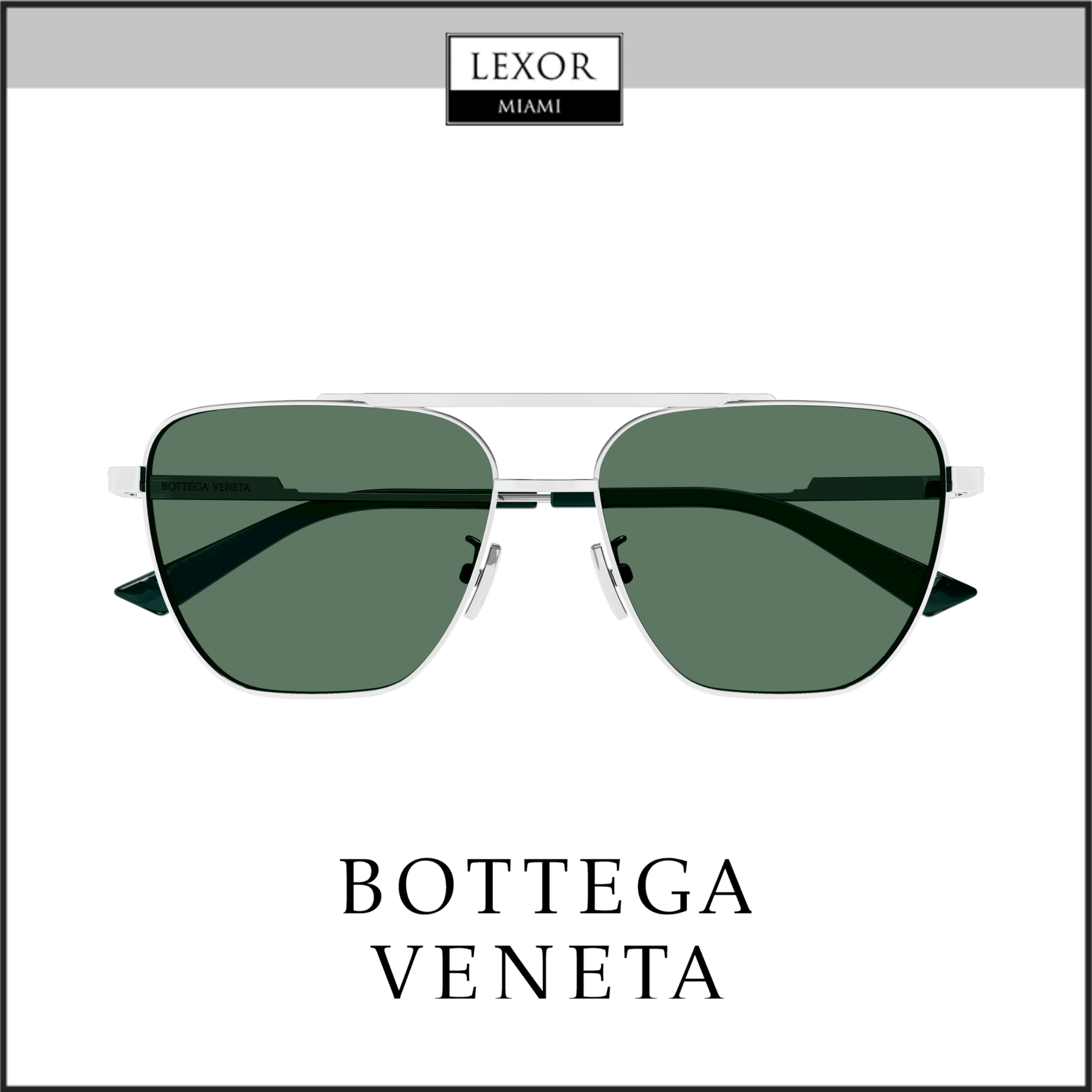 Bottega Veneta BV1236S 003 57mm Metal Frame Sunglasses for Men - Luxury Designer Shades for Driving, Travel & Outdoor Activities