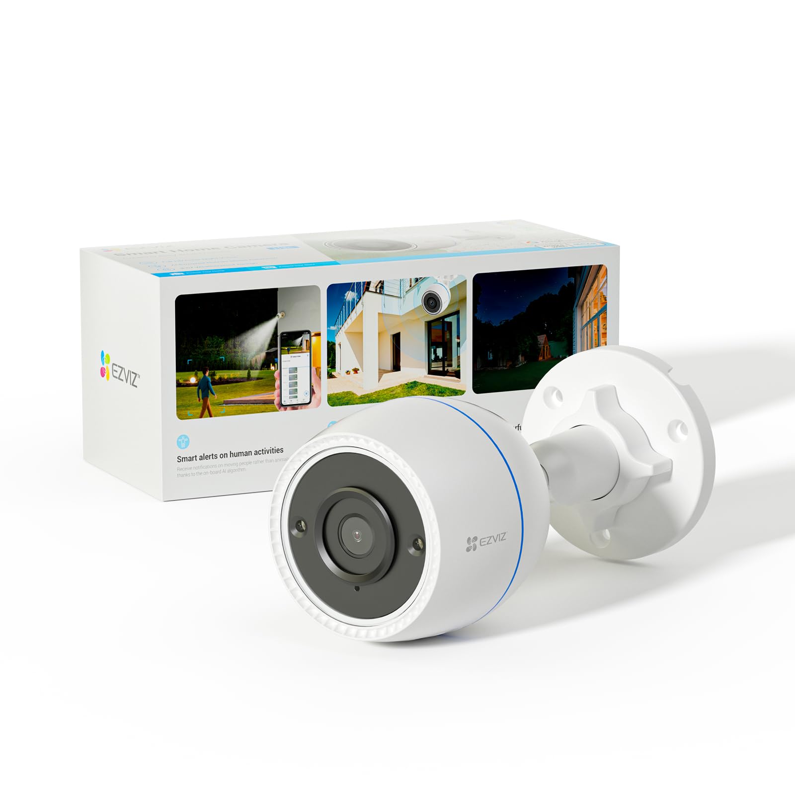 EZVIZ 1080P Color Night Vision WiFi Security Camera Outdoor - IP67 Waterproof, Motion Detection, 2-Way Audio, Alexa/Google Assistant Compatible, No Monthly Fee, 512GB SD Storage - Ideal for Home Security, Baby/Pet Monitoring & Business Surveillance