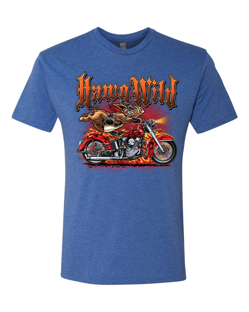 Wild Hawg Motorcycle Flaming Cars & Trucks Men's Premium Tri-Blend T-Shirt - Comfortable Biker Tee for Riding, Casual Wear & Motorcycle Enthusiasts