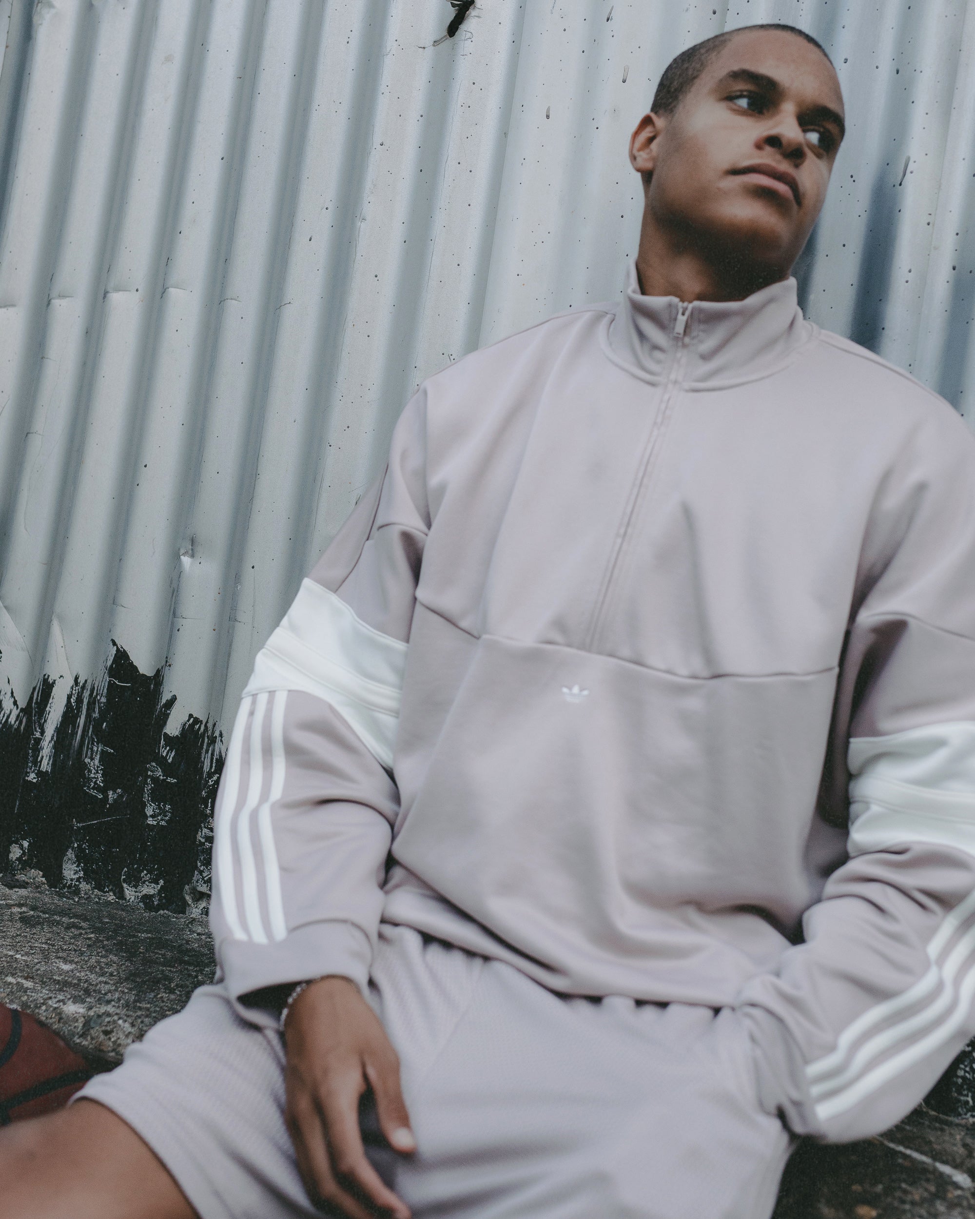 Adidas Wonder Taupe/Off White Basketball Warm Up Jacket - Lightweight Performance Jacket for Men - Perfect for Training, Games & Outdoor Activities