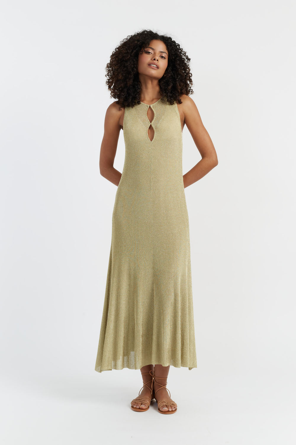 Gold Laura Whitmore Shimmer Dress for Women - Elegant Evening Gown for Parties, Prom, and Special Occasions