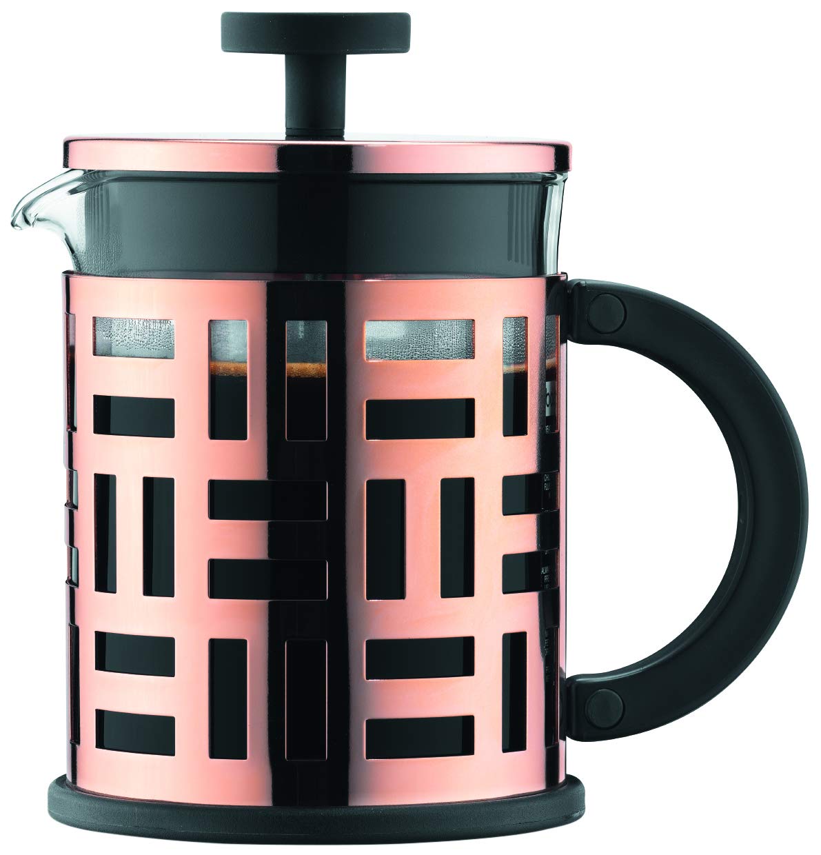 BODUM Eileen 4 Cup French Press Coffee Maker - 17 oz (0.5L) Copper Plated Stainless Steel for Home, Office & Camping - Perfect for Brewing Rich Coffee, Tea & Cold Brew