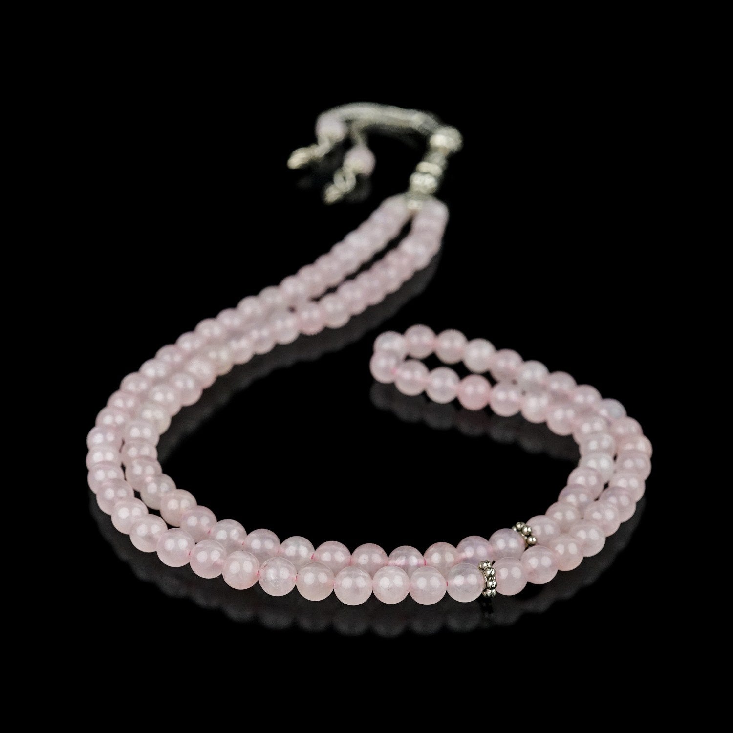 Premium Pink Quartz Islamic Prayer Beads - 99 Bead Muslim Tasbih for Daily Dhikr & Spiritual Meditation | Perfect Gift for Eid, Ramadan & Islamic Holidays | Home, Office & Travel Use