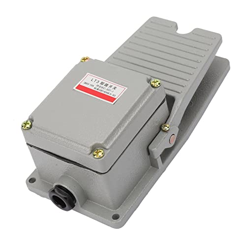 LT3 Foot Switch - Nonslip Aluminum Shell Momentary Pedal with Silver Contacts for Welding, Lathe & Grinder (AC380V/220V) - Perfect for Industrial Workshops & DIY Projects
