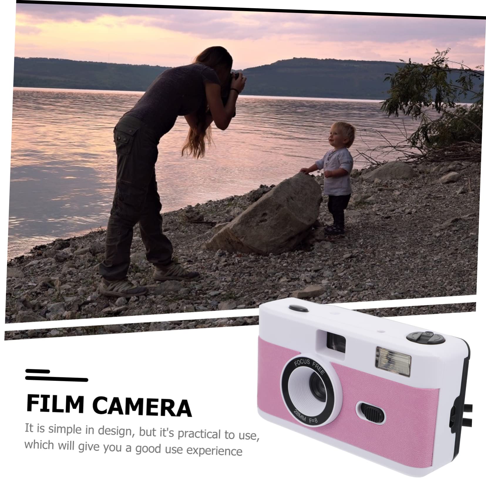 Jojofuny 4 Pack Retro Film Cameras - Plastic Vintage-Style 35mm Film Camera with Built-in Flash, Portable Travel Camera (Macaron White) - Perfect for Travel, Parties & Retro Photography