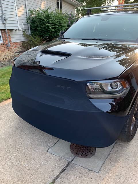 NoviStretch Front Bra High-Tech Stretch Mask for Dodge Durango (2019-2025) - Black | Durable Car Front End Cover for Road Trips & Dust Protection