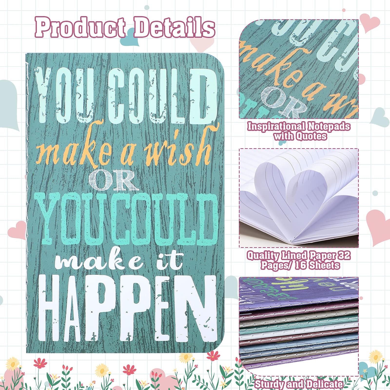 Inspirational Mini Notebook Set - 30-Piece Motivational Notepad Bulk Pack with 10 Vivid Designs for Office, Home & Church - Perfect Christian Gift Supplies for Daily Journaling & Encouragement