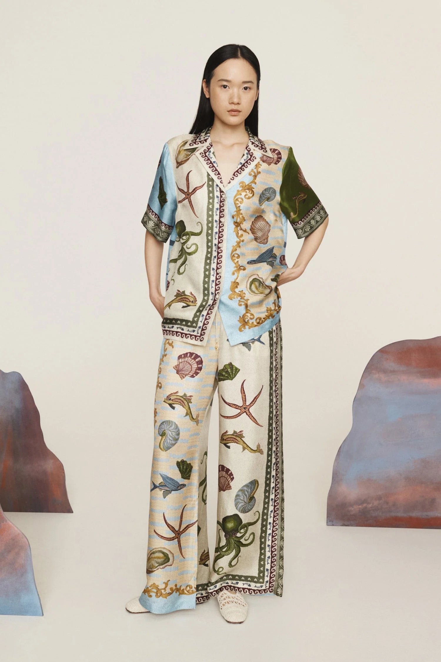 Silk Shirt for Women - Elegant Bath House Blouse - Perfect for Spa, Lounge & Relaxation at Home