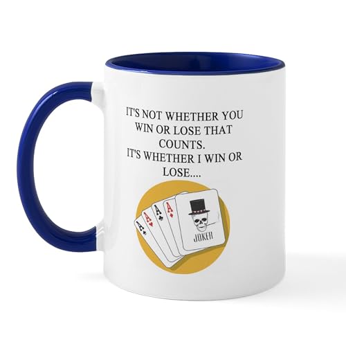 White/Navy Inside - Funny Poker Player Joke Mug