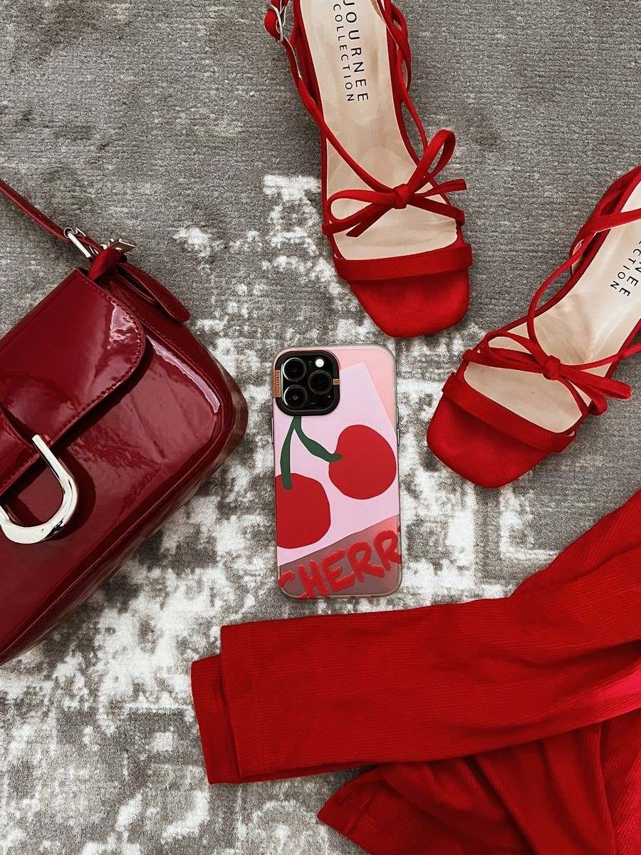 ColorSplash Two Cherries Case Red - Durable Phone Cover for iPhone & Samsung - Perfect for Everyday Use, Travel & Outdoor Adventures