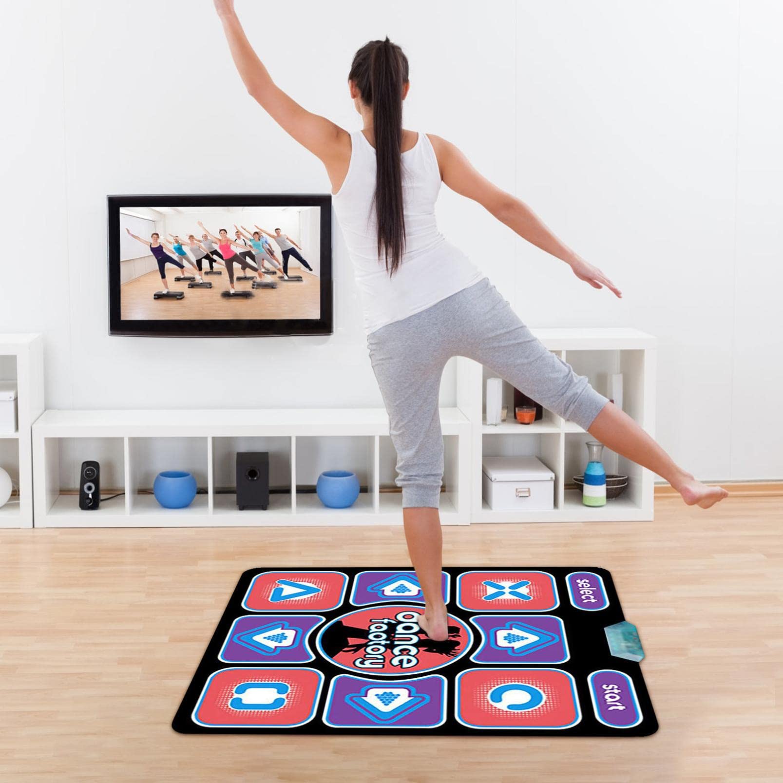 PGKStores Dance Mat for Kids & Adults - Single-Player Computer/TV Gaming Pad with 3D Dazzling Lights, Somatosensory Weight Loss Running Game for Indoor Exercise - Perfect for Family Fun, Fitness Workouts & Dance Parties